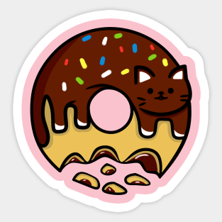 Chocolate donut cat Sticker